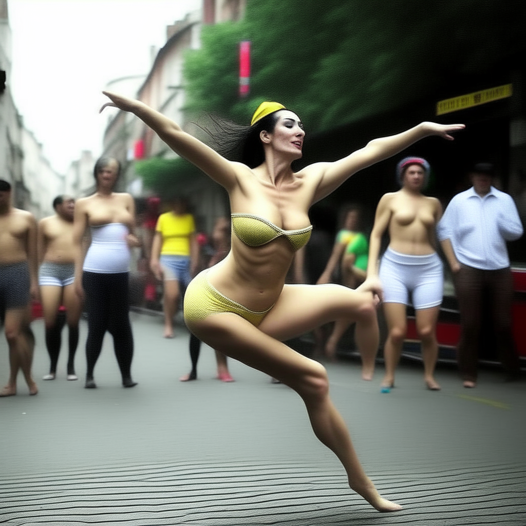 UNA MUJER DANZANDO  DESNUDA
