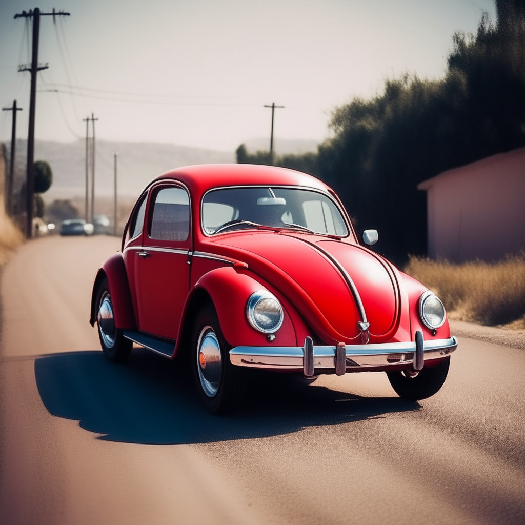 drive a red beetle in the way