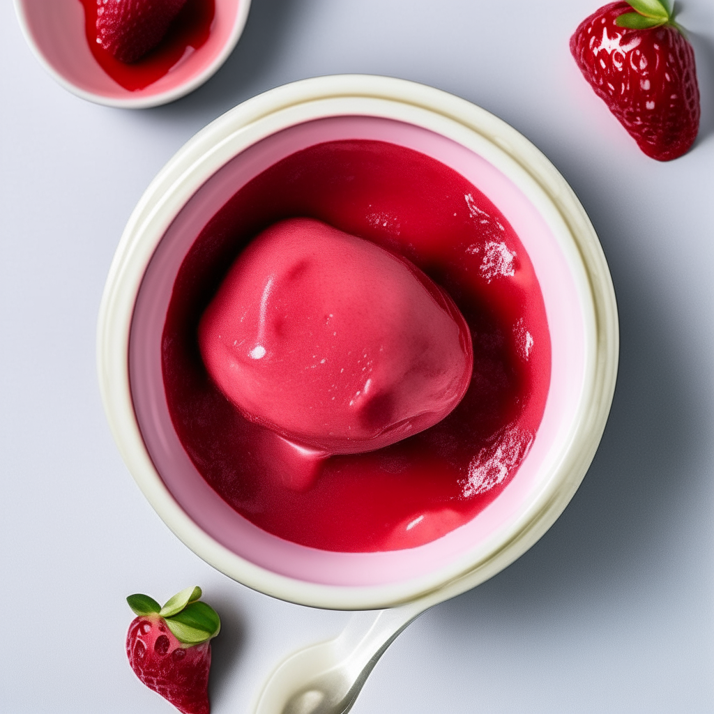 Bowl of smooth strawberry puree for babies 6-9 months old, no visible pieces, photographed from above with bright studio lighting and razor sharp focus Bowl of smooth blueberry puree for babies 6-9 months old, no visible pieces, photographed from above with bright studio lighting and razor sharp focus Bowl of smooth raspberry puree for babies 6-9 months old, no visible pieces, photographed from above with bright studio lighting and razor sharp focus