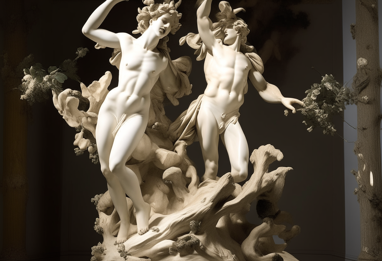 Apollo and Daphne human inspired to Gian Lorenzo Bernini 
