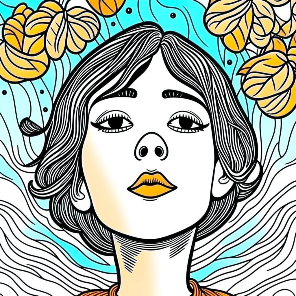 Dreaming to jumping in cartoon style
