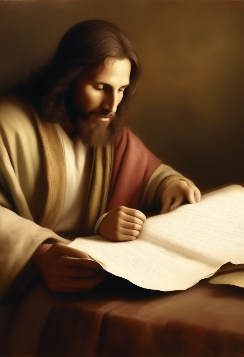 Jesus reading the scroll of Scripture
