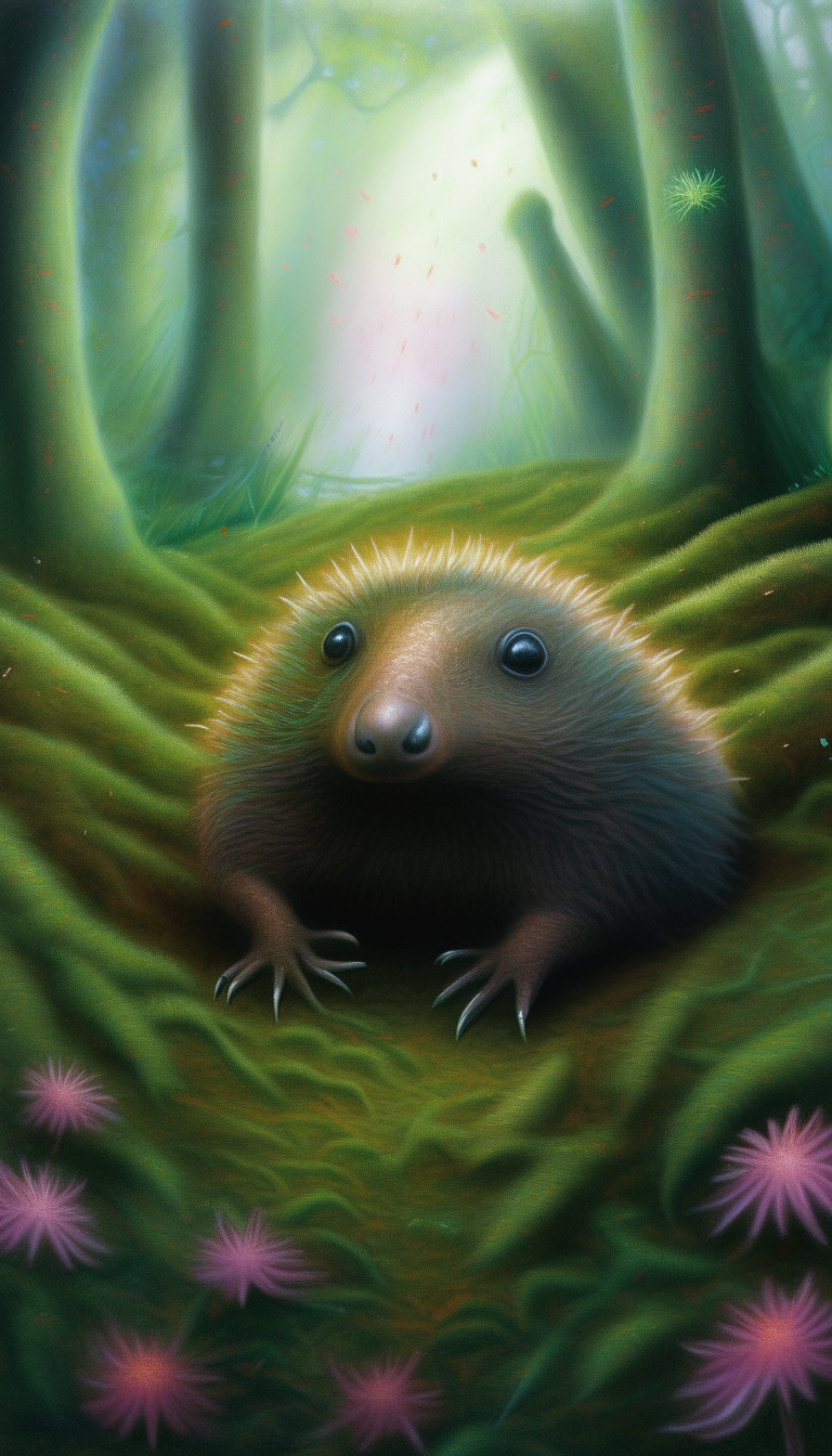 Star-Nosed Mole above ground, grassy, forest, best quality, fantasy art, realistic, 4k resolution, 9:16 ratic