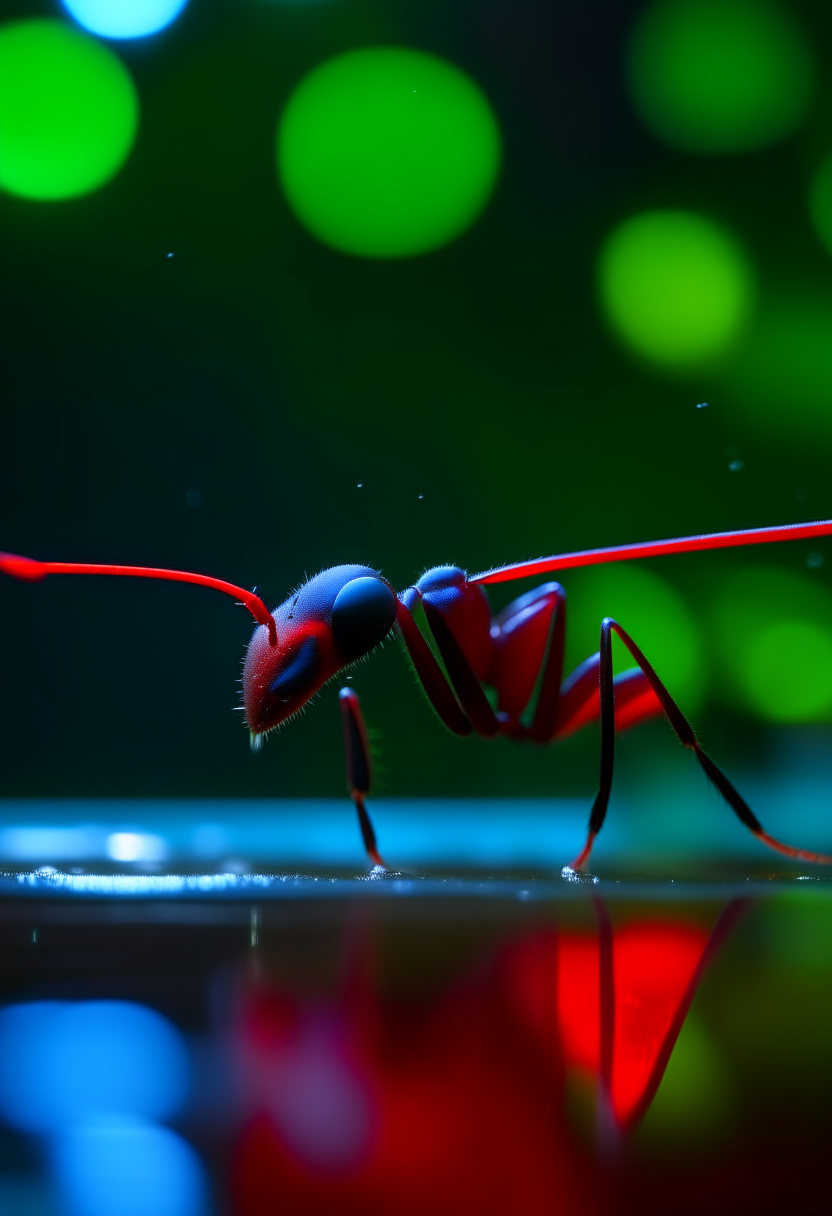 Ant swimming 