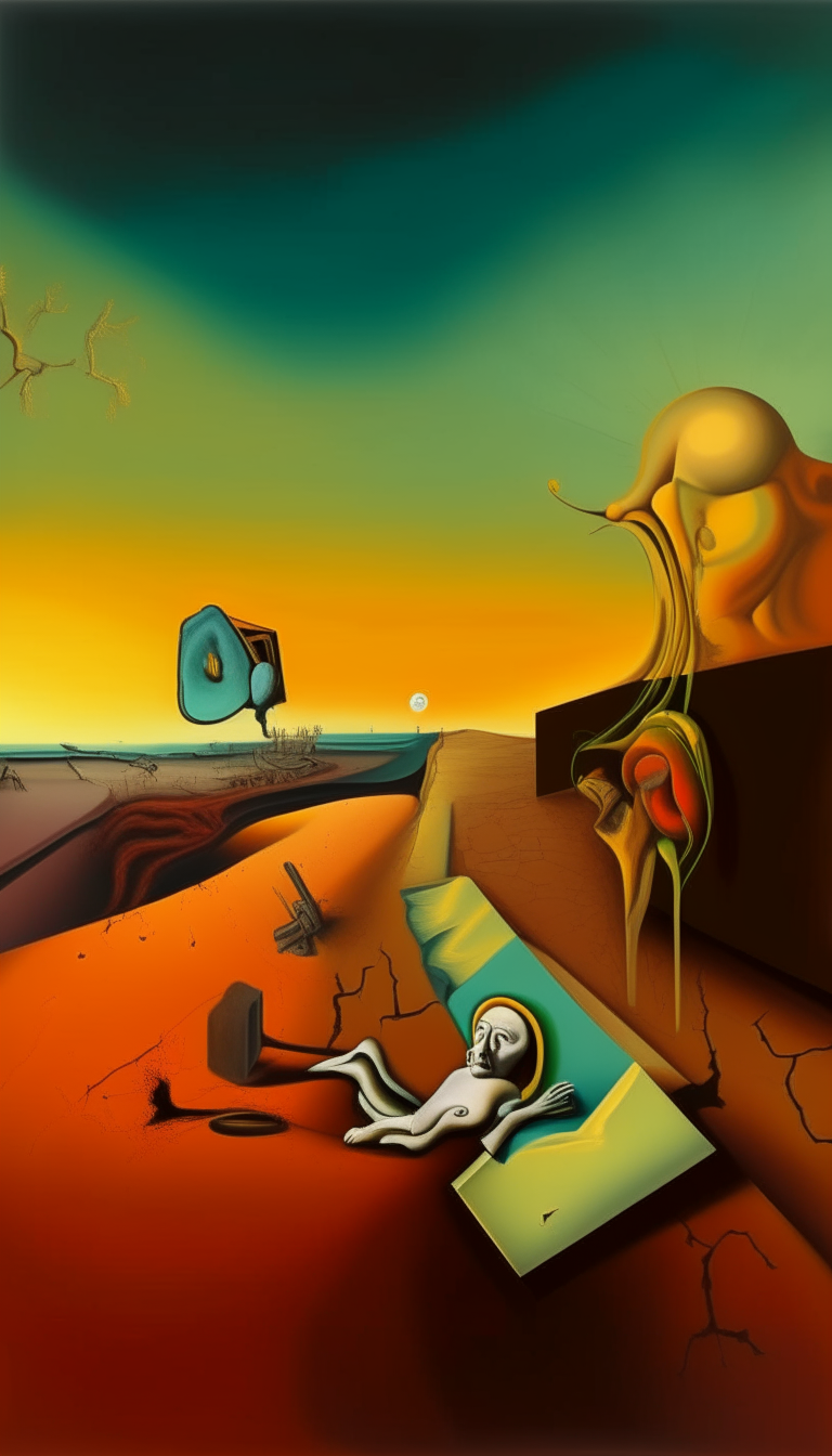 The Persistence of Memory, real paint, high resolution, best quality, ar:9:16