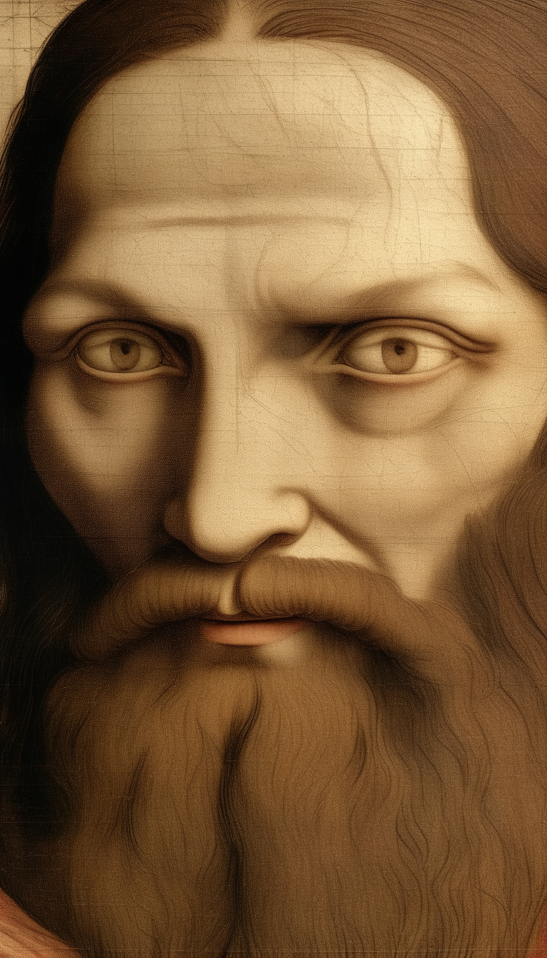 Leonardo da Vinci's, close ups, keep detail, follow the original, realistic, high resolution, best quality, ar:9:16