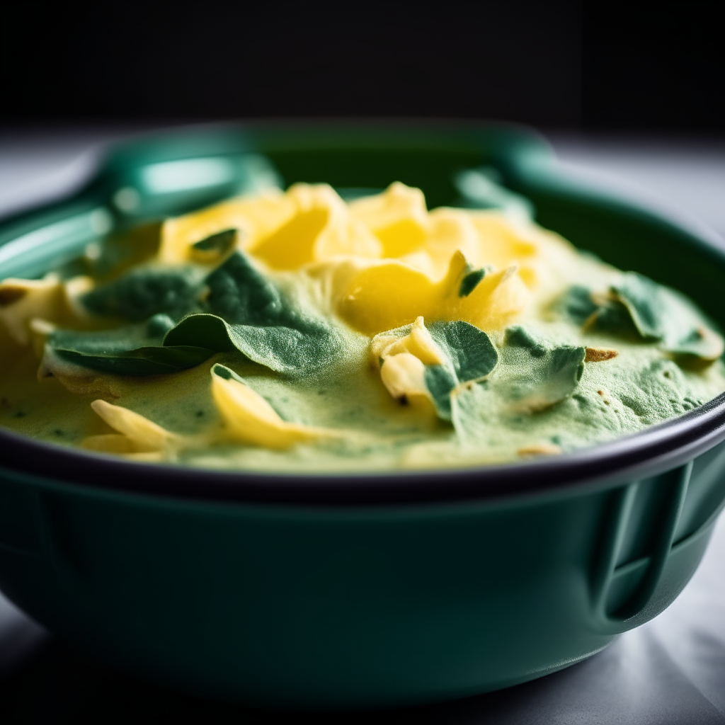 Bowl of Warm Spinach and Artichoke Dip cooked in a slow cooker, extremely sharp focus, bright studio lighting