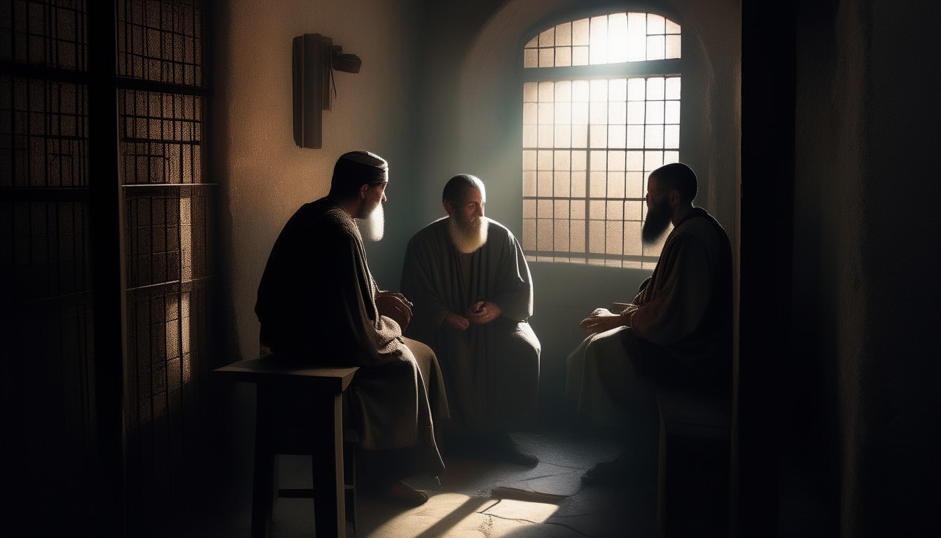 3 pharisian priests in jail in biblical time period