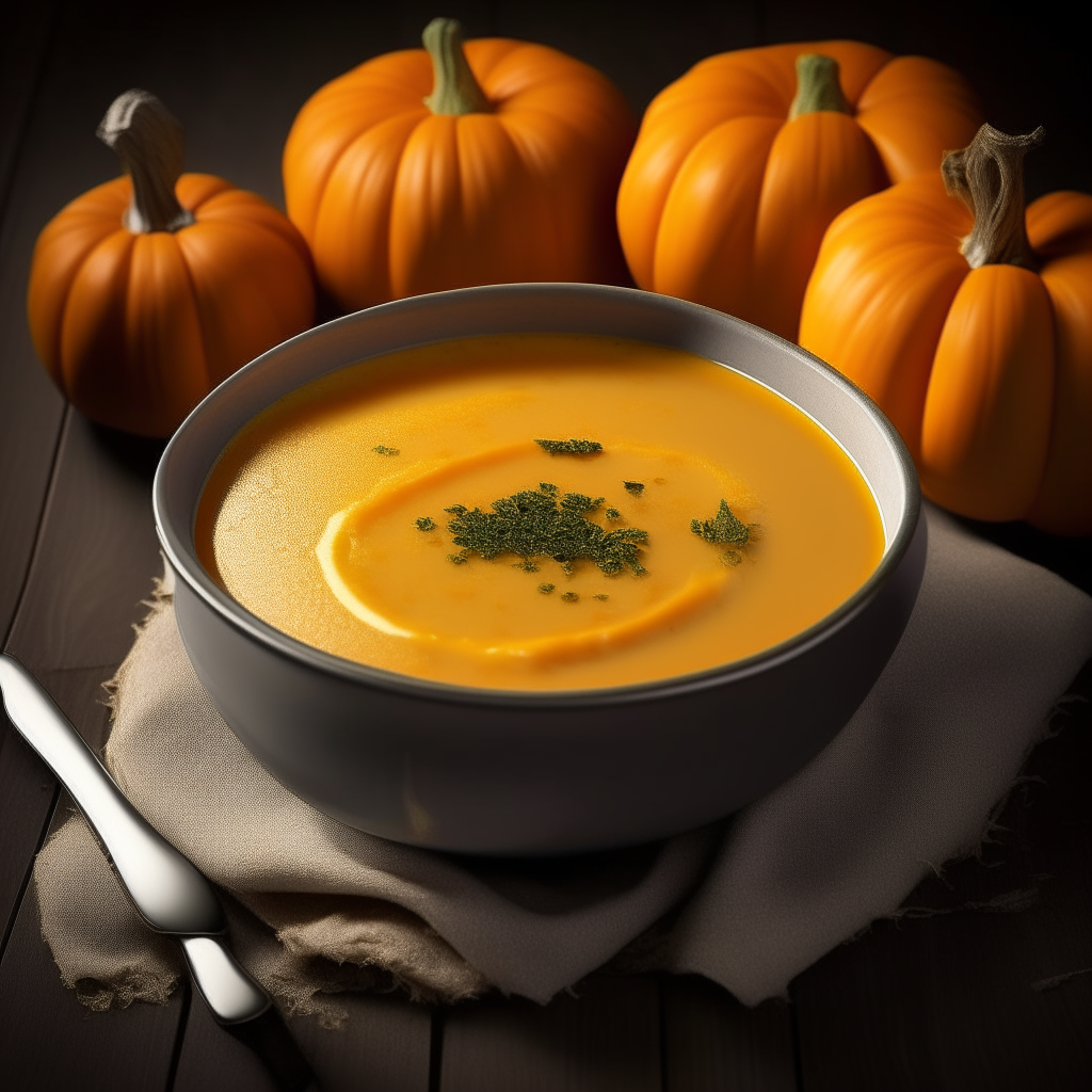 A creamy pumpkin soup simmering in a crockpot Photorealistic high resolution image