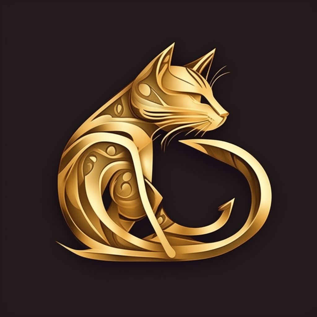 Un logotipo de letras estilizadas en color dorado que dice El Rincón del Gato