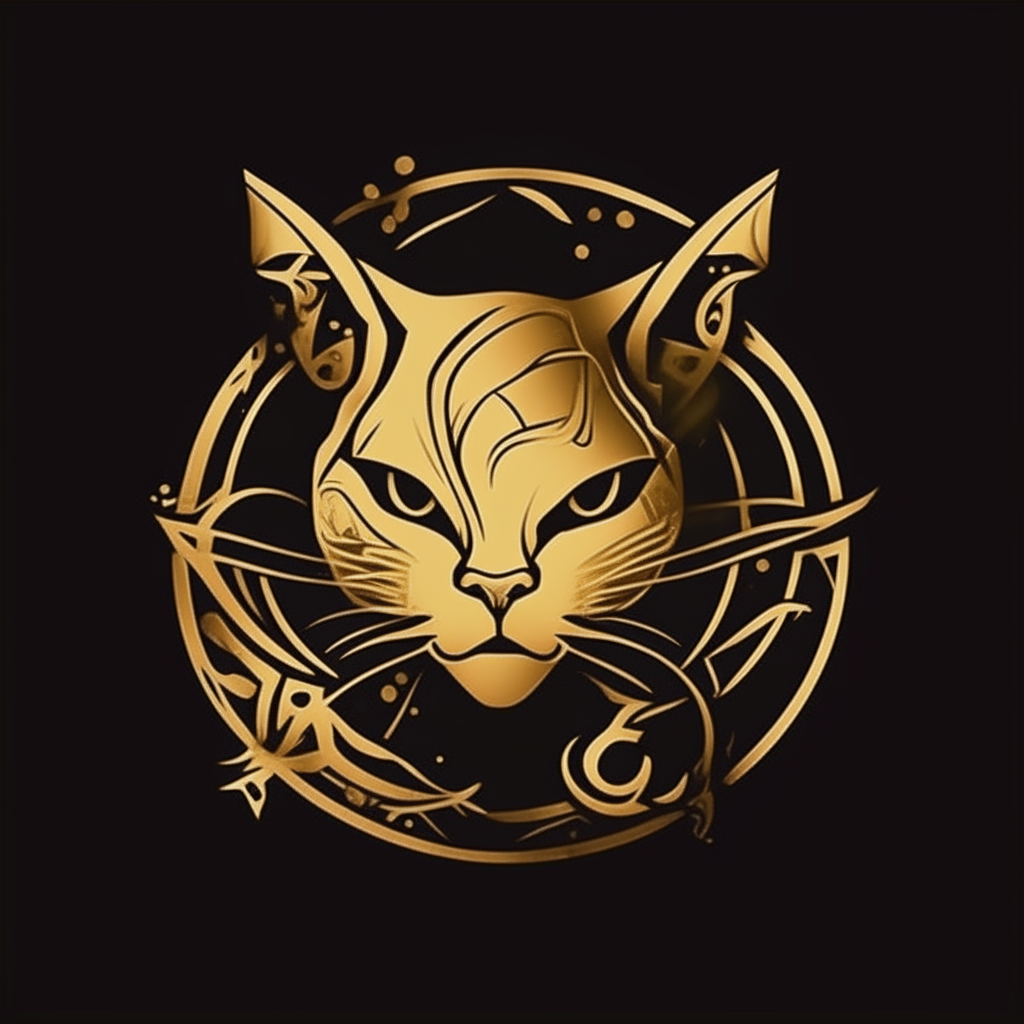 Un logotipo con letras góticas en color dorado que dice El Rincón del Gato