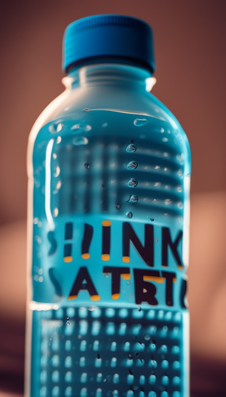 a plastic water bottle with the words stay hydrated on it