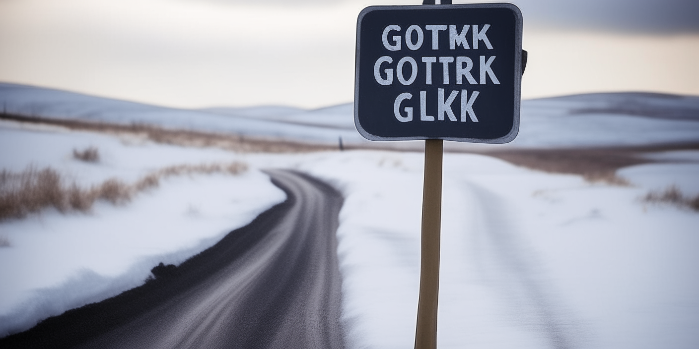 A road sign with the text Got Milk? on a snowy landscape