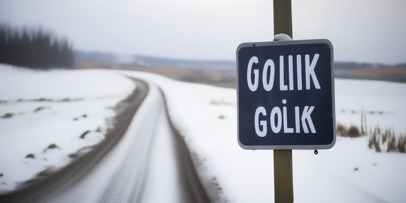 A road sign with the text Got Milk? next to a snowy road