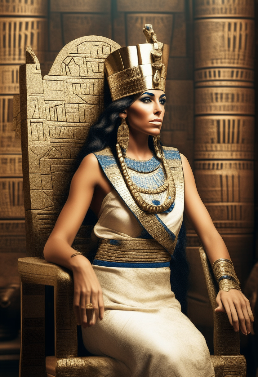 A Pharaonic queen sitting on the throne talks about how to get rich