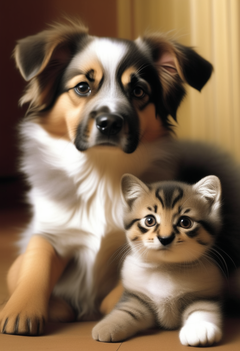 Kitten an dog
