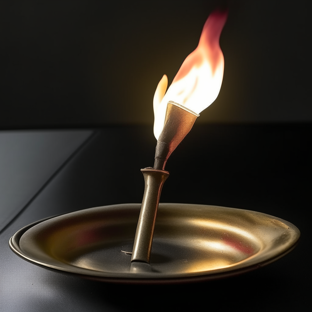 a torch over a plate