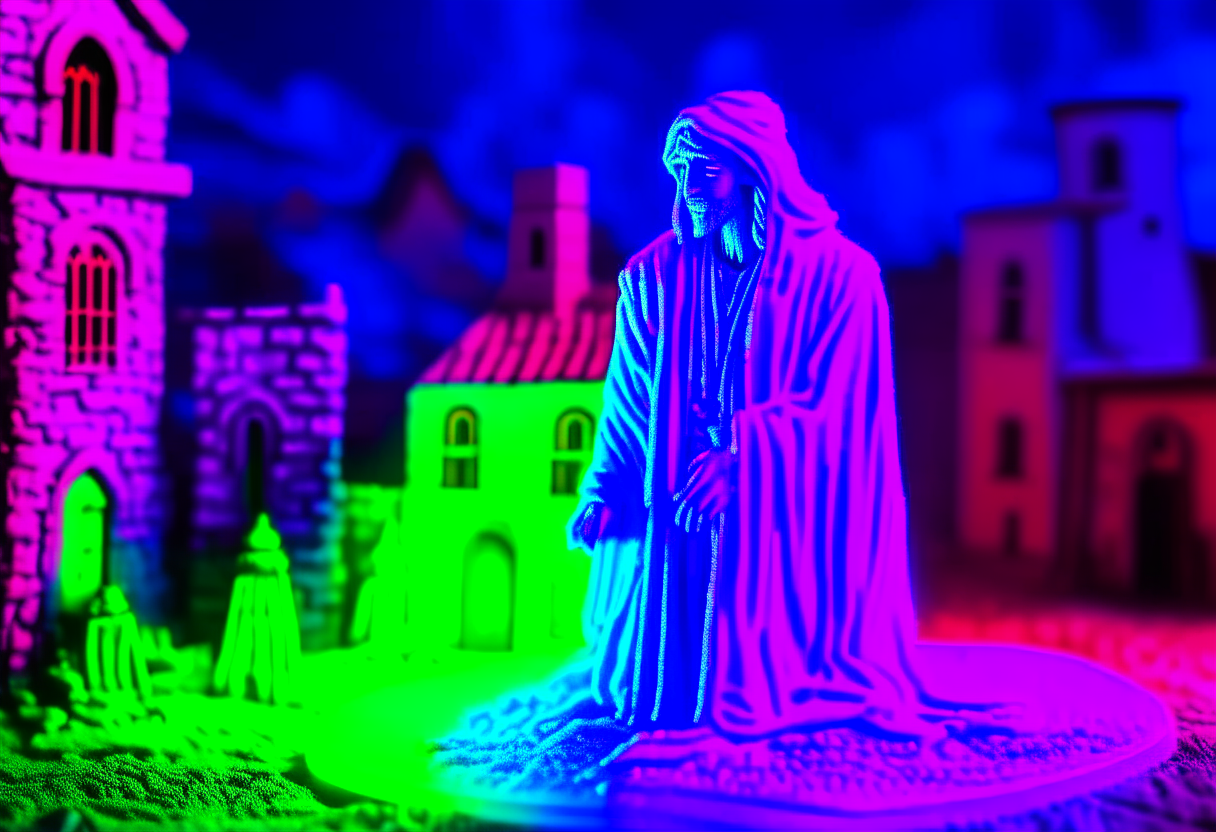 Create an image that represents the miraculous healing of a leper by Jesus.