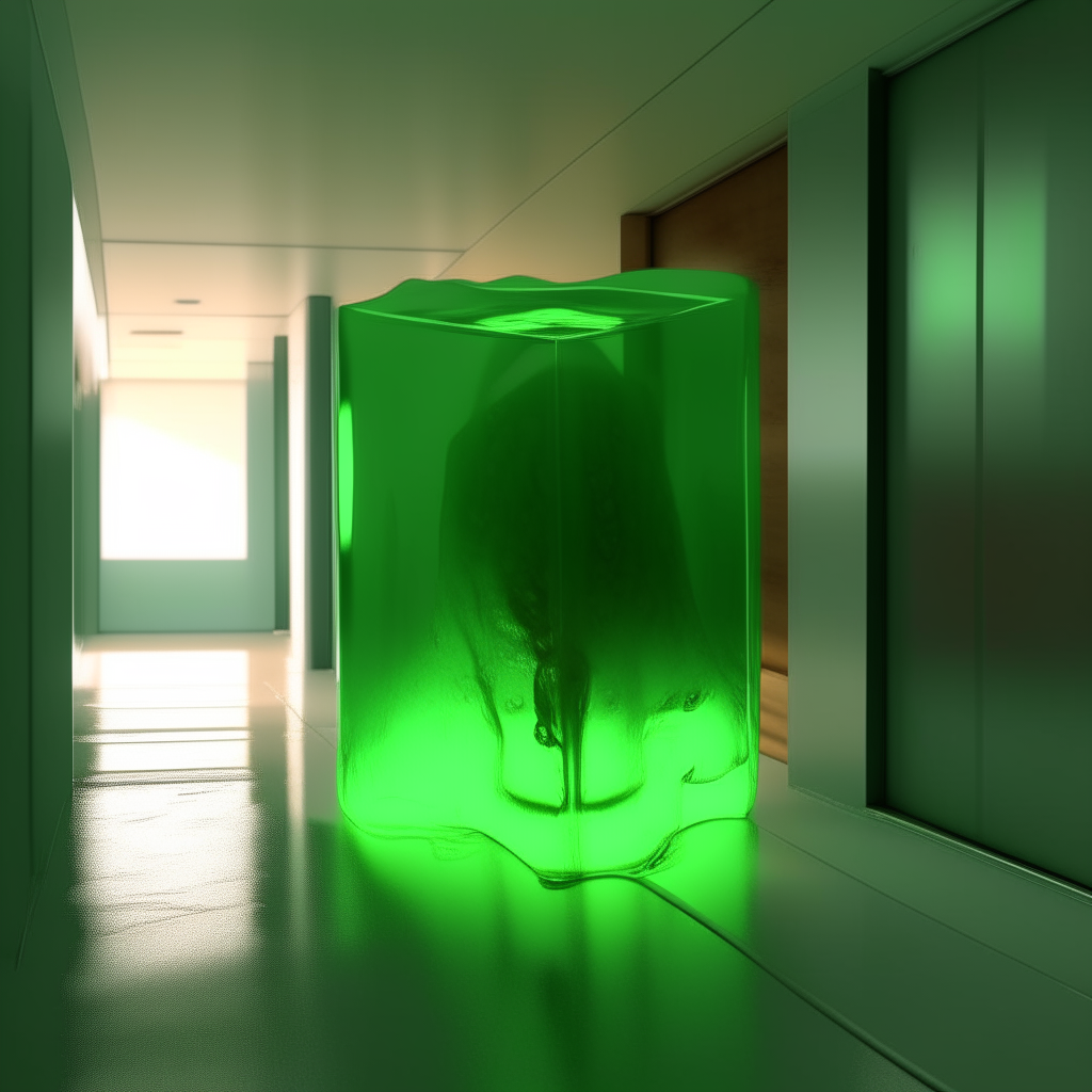 a gelatinous cube oozing down a corridor