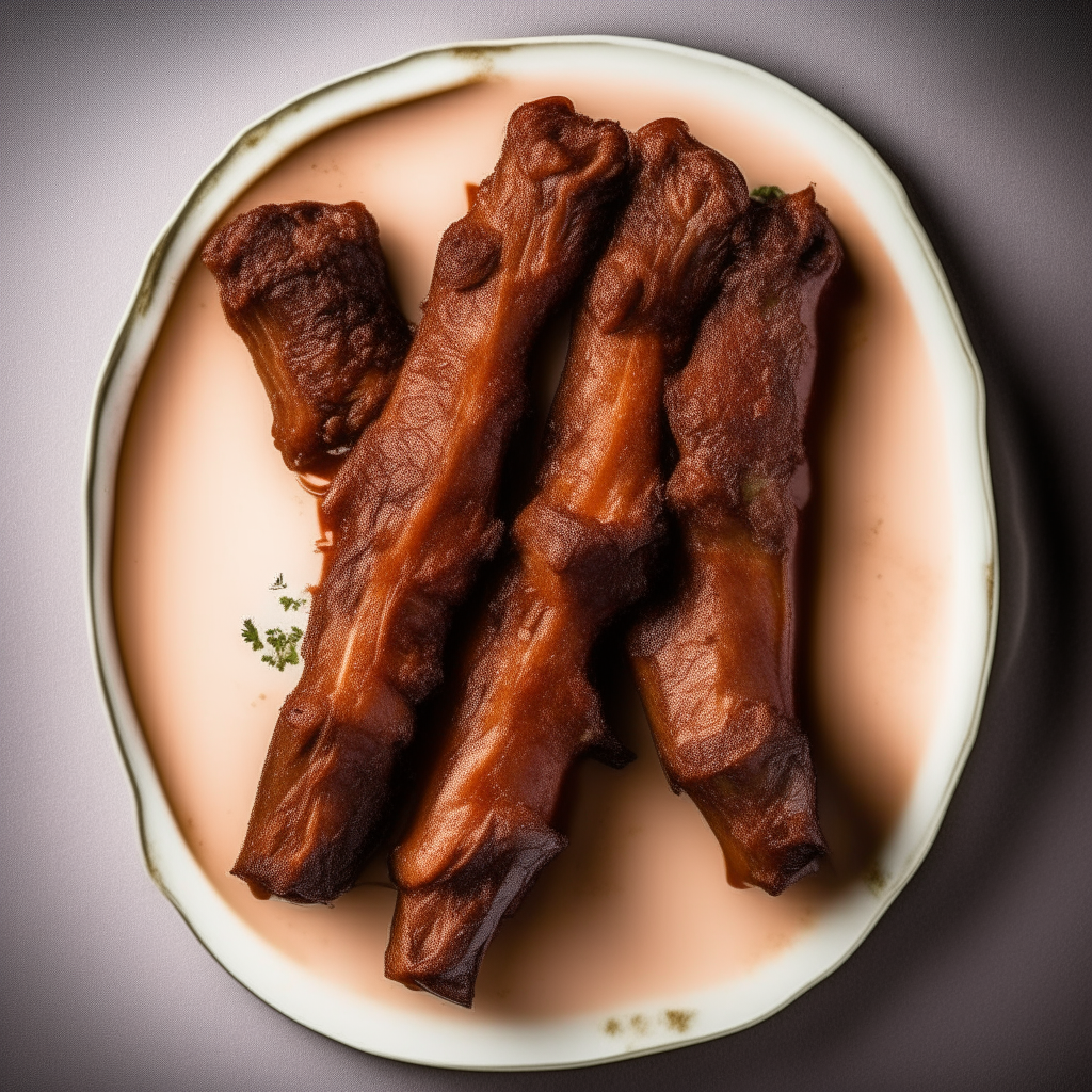 Smoky paprika lamb riblets on a white plate, softbox lighting from above, shallow depth of field, razor sharp focus