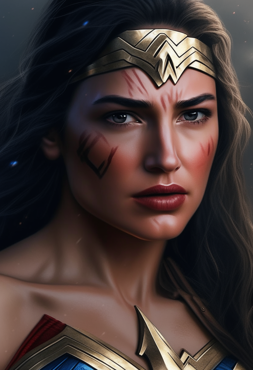 Wonder Woman hero close up portrait