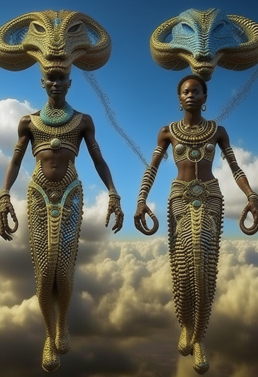 Hero Twins , Dogon myth , half human, half serpent twins in the sky with the sky God, Nommo