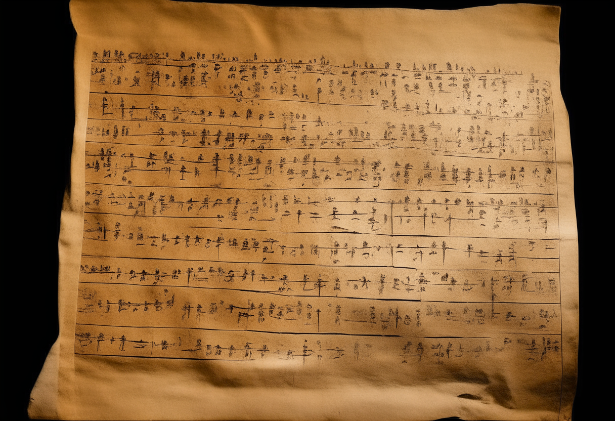 papyrus written in ancient latin characters
