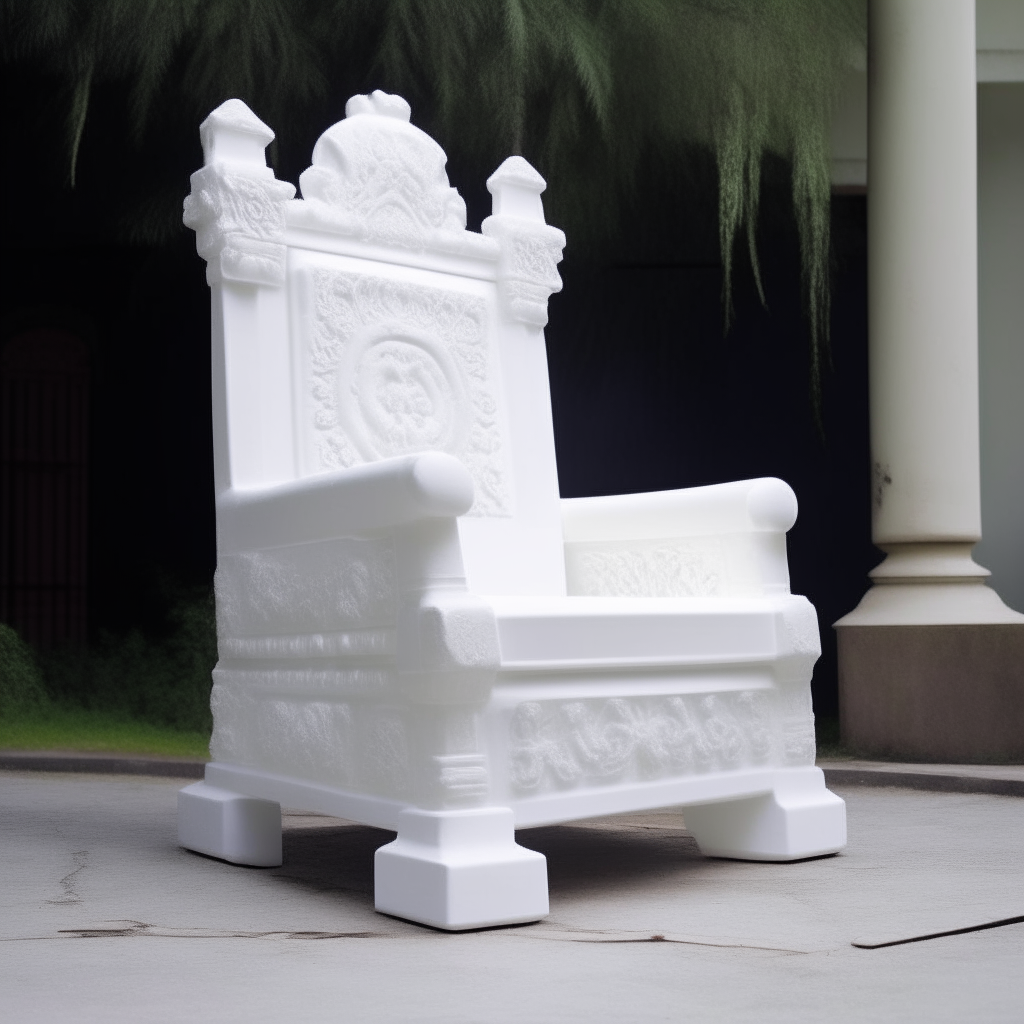 trono blanco mirando de frente

