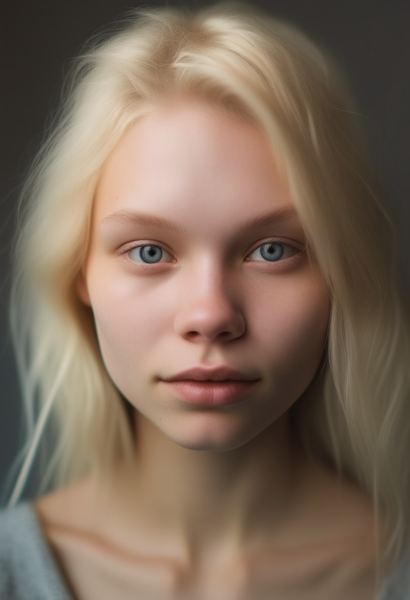 A beautiful blonde girl without make up