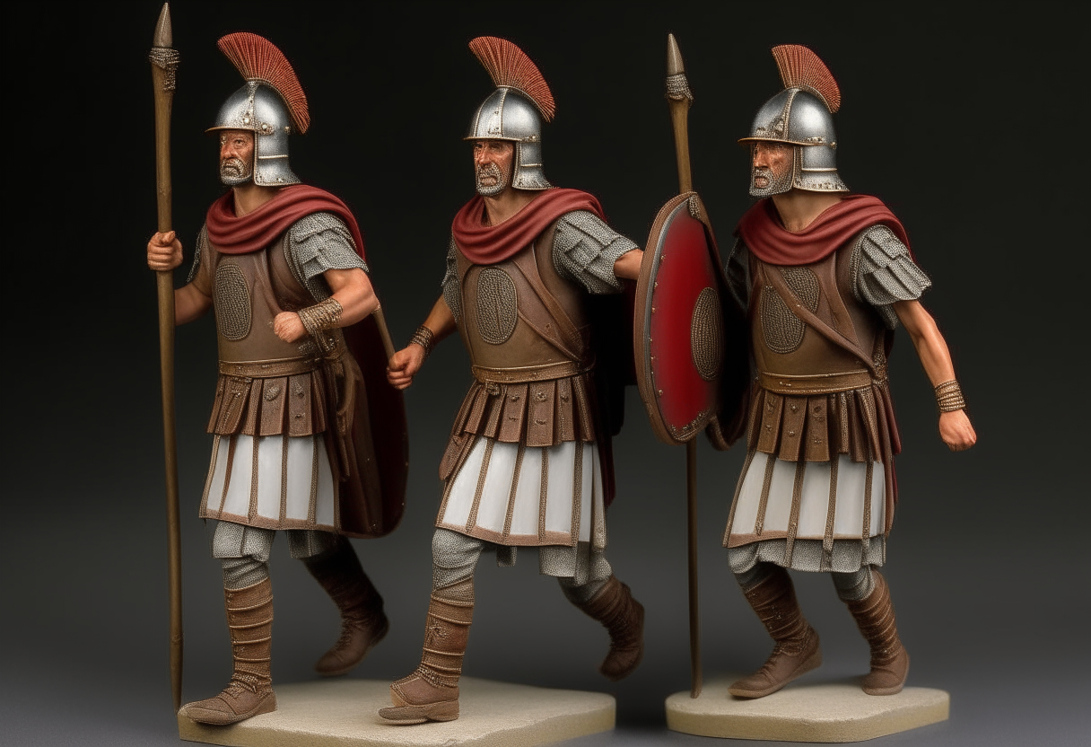 ancient roman soldier and lictors marching, bearing littorio bundle