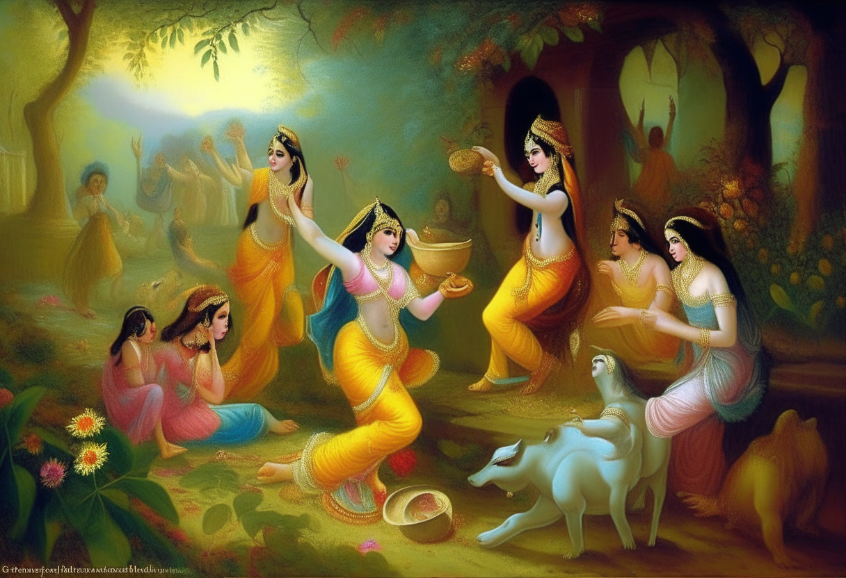 
shri krishna stealing makhan in gopis houses