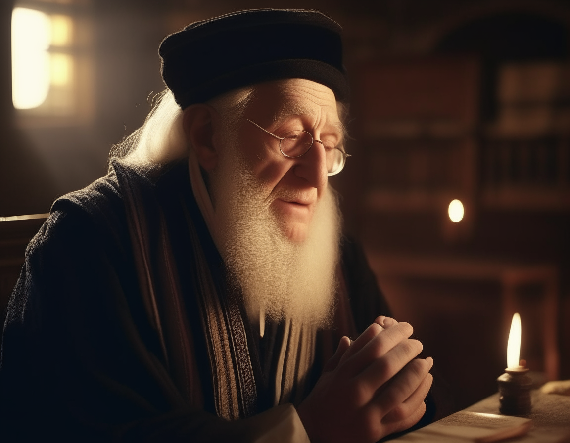 a Jewish teacher performing rituals