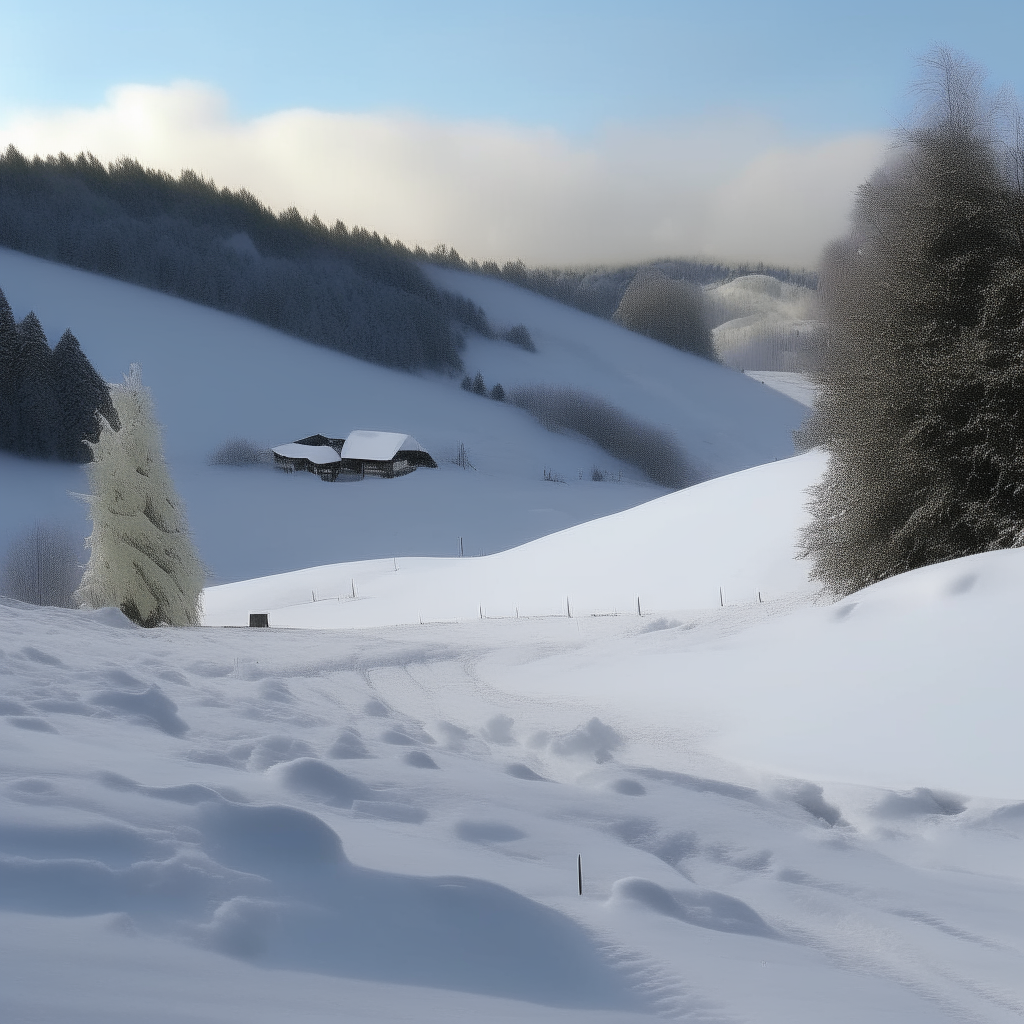 Paisaje de la nieve con renos