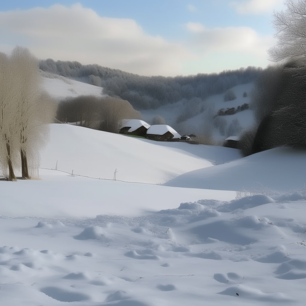 Paisaje de la nieve con renos