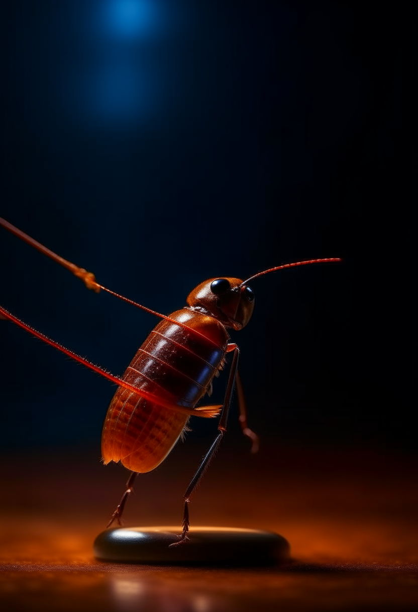 Cockroach singing with hold the microphone 