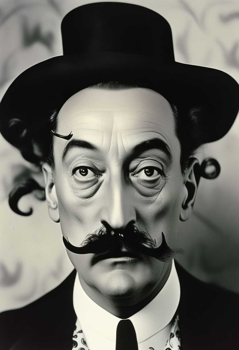 Salvadore Dali with pointed moustache with Rorschach