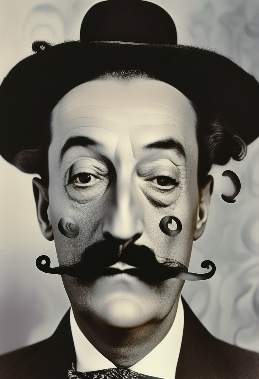 Salvadore Dali with pointed moustache with Rorschach