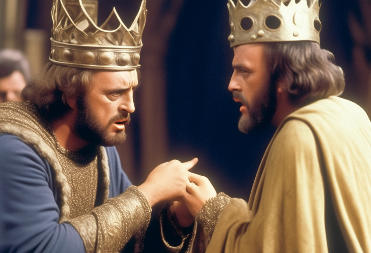 The king talking angrily