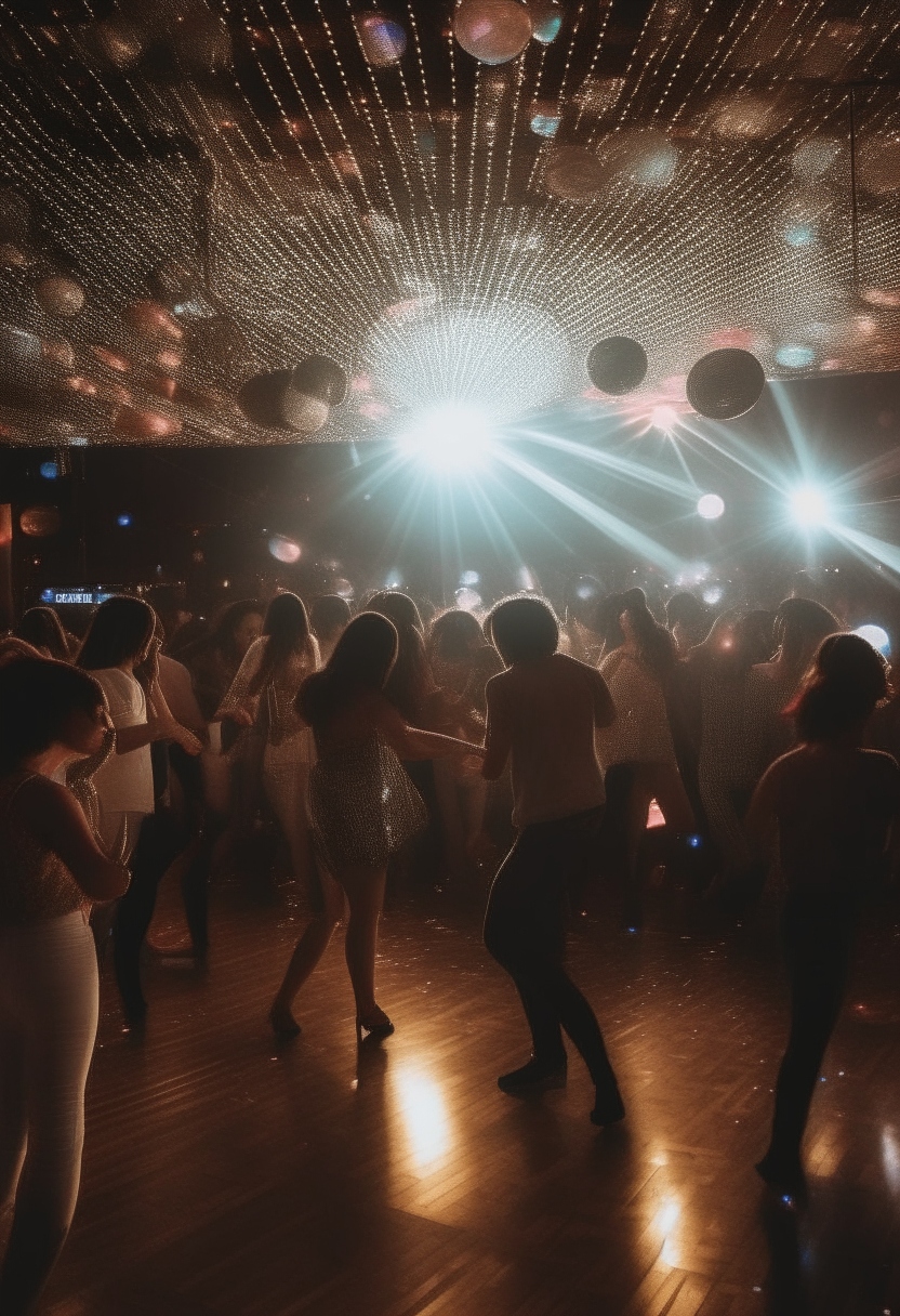  People dancing in a disco in a big and clear way 