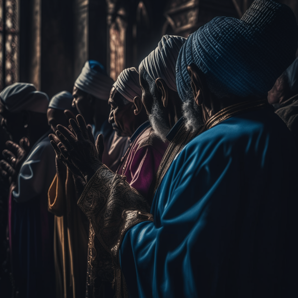 A clear HD image of multiple Israelites praying to God