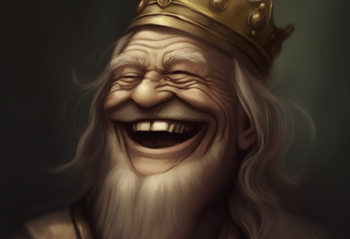 The old king smiling
