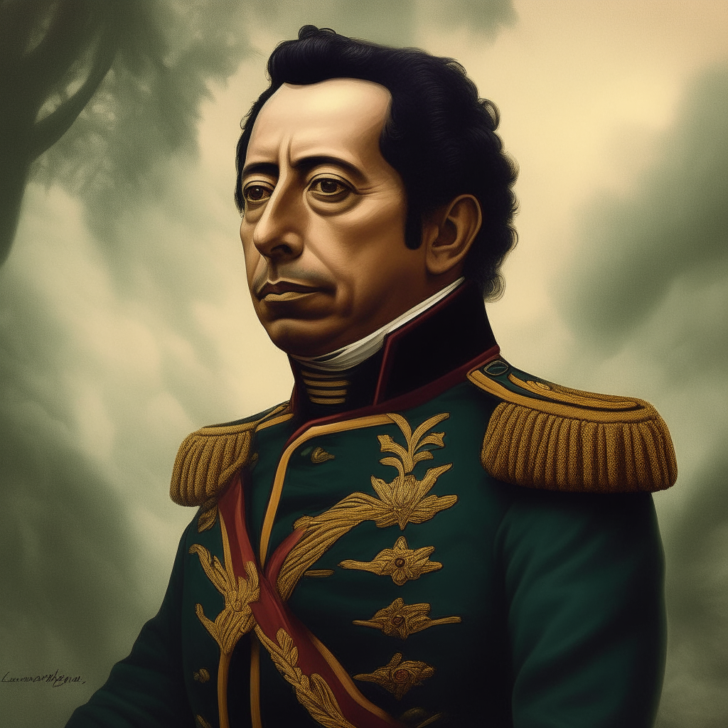 Imagen surrealista del libertador simón Bolivar 