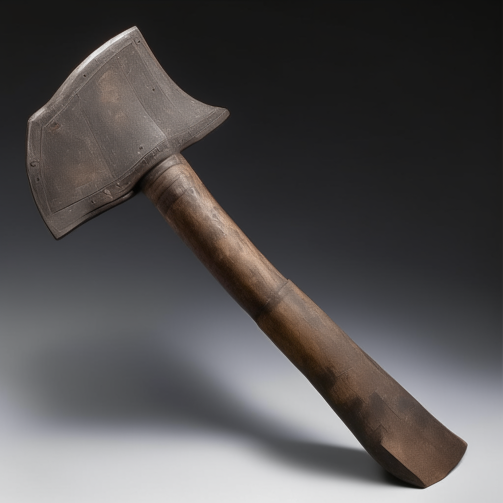 A large, heavy German executioner's axe known as a Fallbeil, with a broad blade