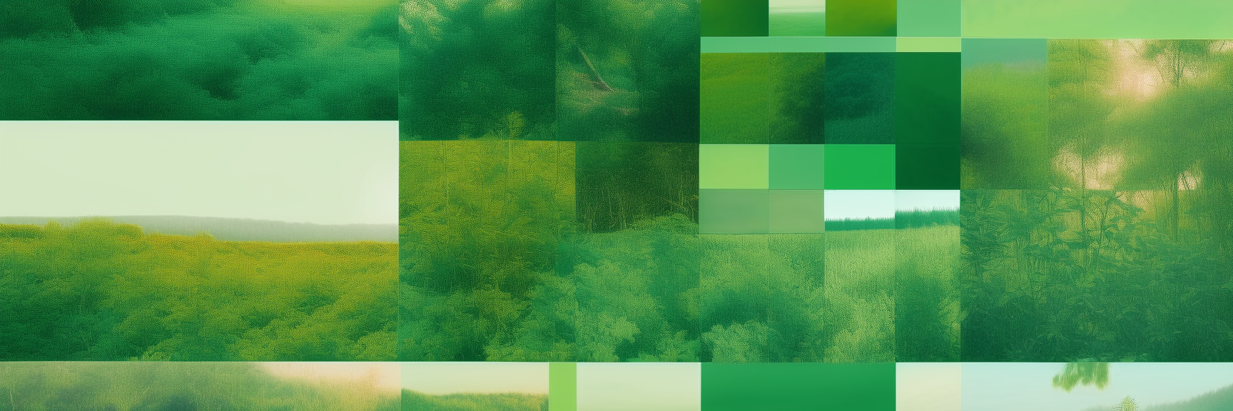 A horizontal collage with a green color scheme showing images 2, 5 and 7 arranged together