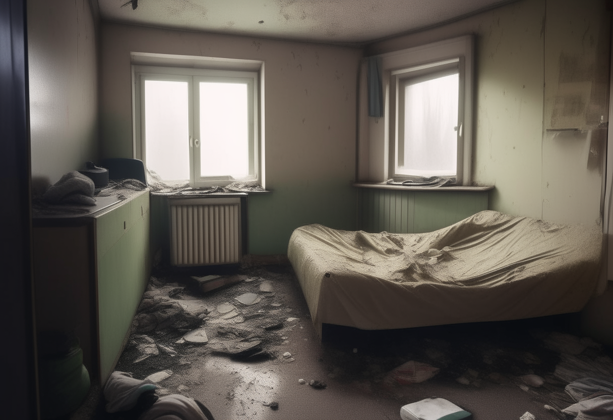  a dirty  room 
