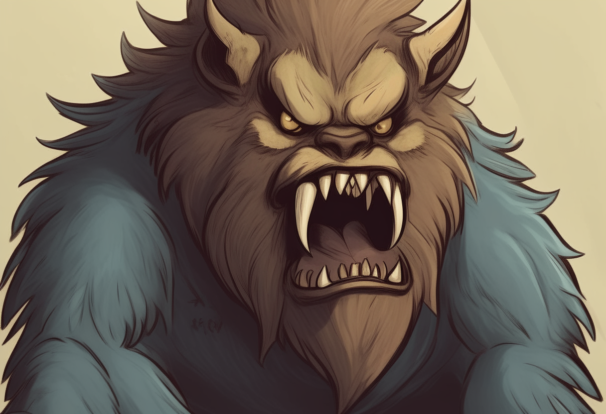 A beast talking angrily 
