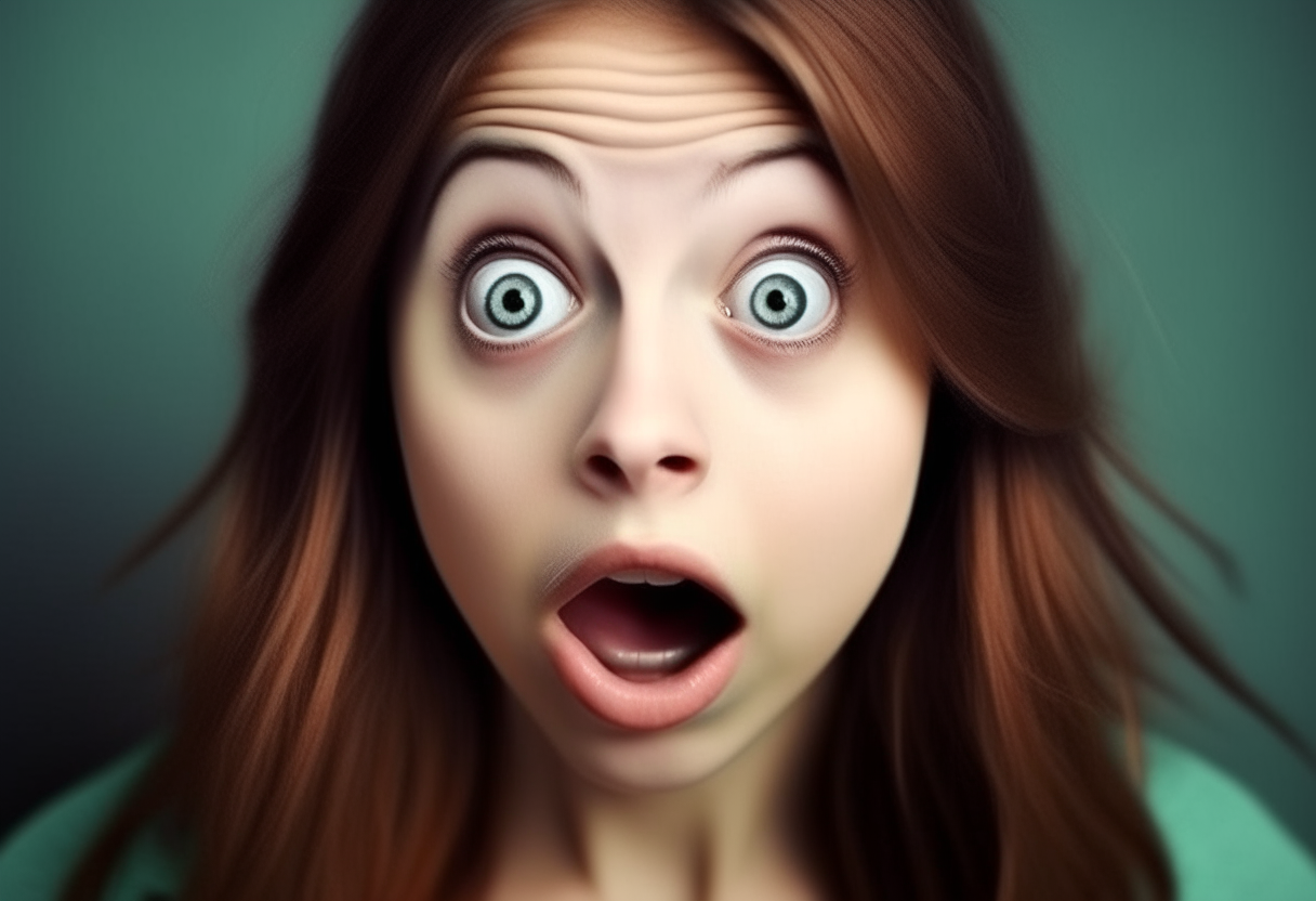 A beautiful girl shocked 