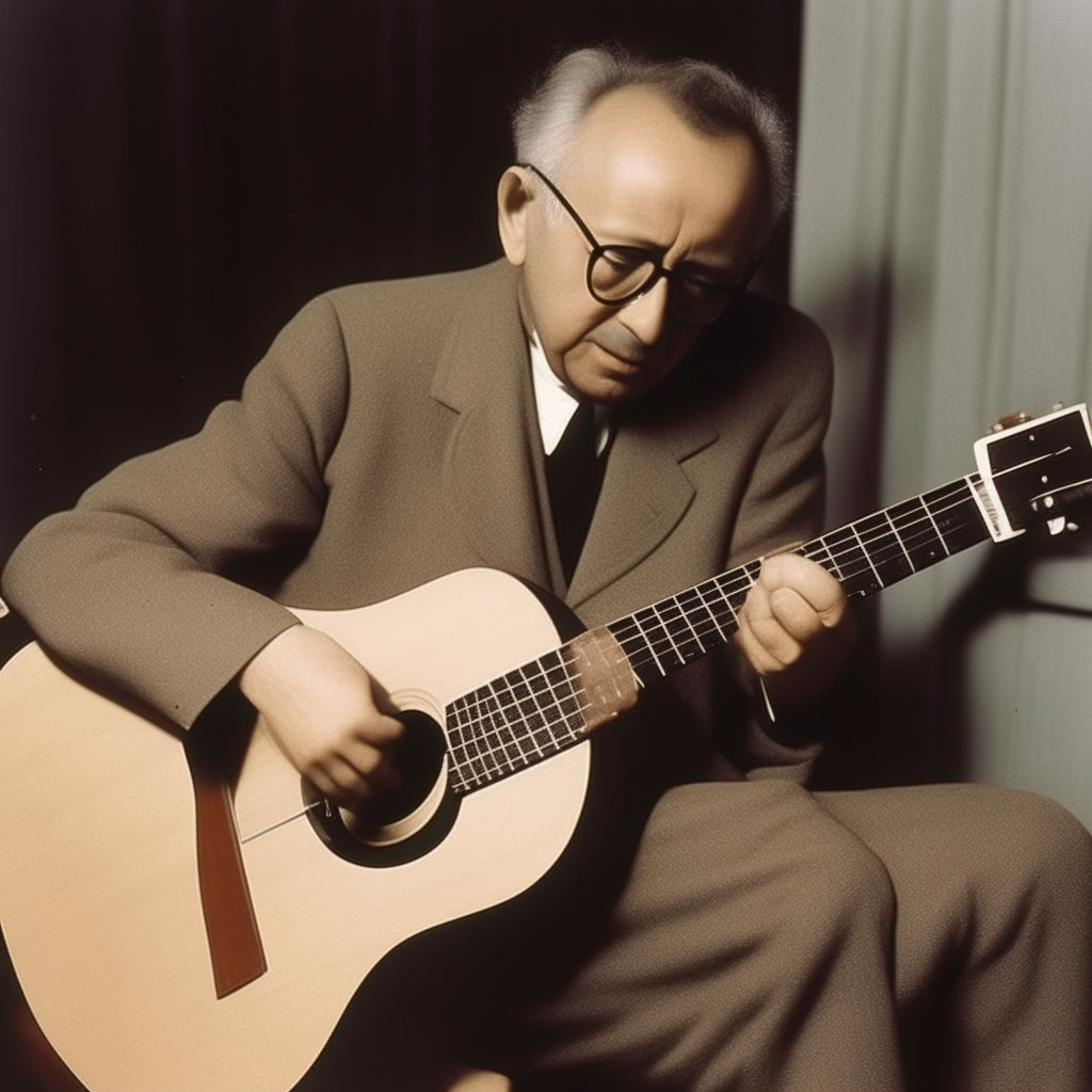 Andrés Segovia tocando la guitarra 