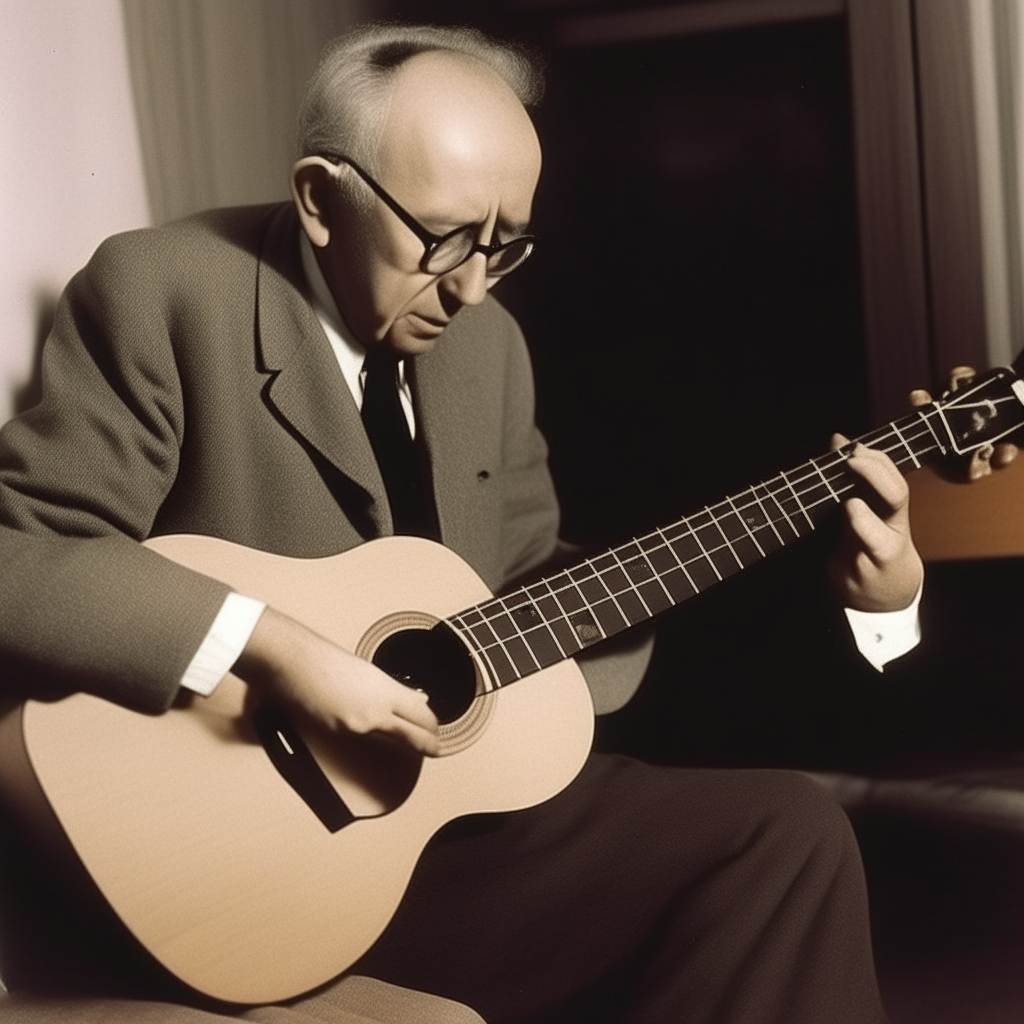 Andrés Segovia tocando la guitarra 