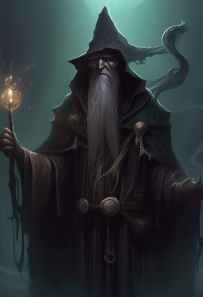a warlock of the Great Old One, in a dark fantasy style